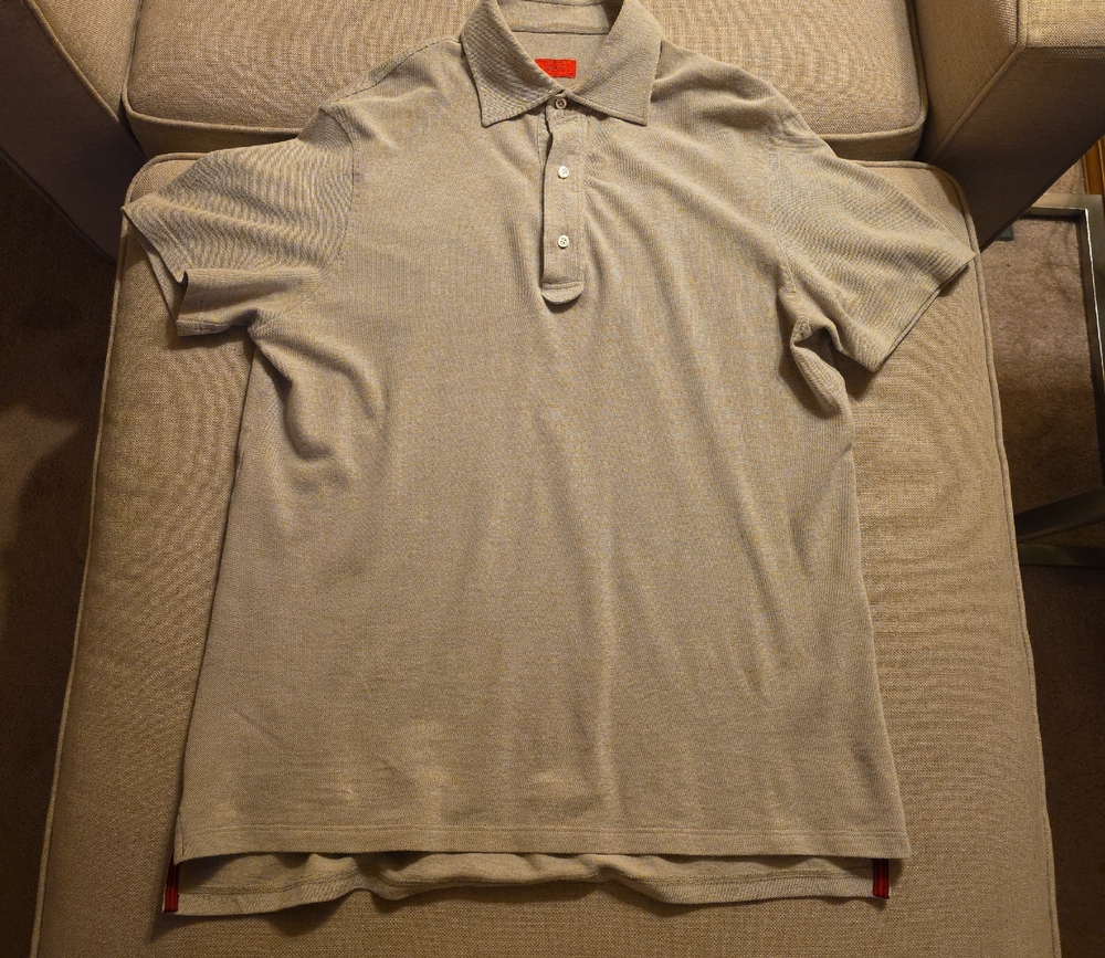 Isaia Pique Taupe Polo Shirt
